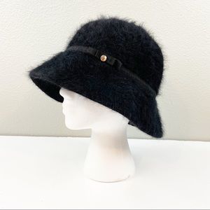 Gap Black Cloche Hat Sz S/M Rabbit Hair Blend EUC